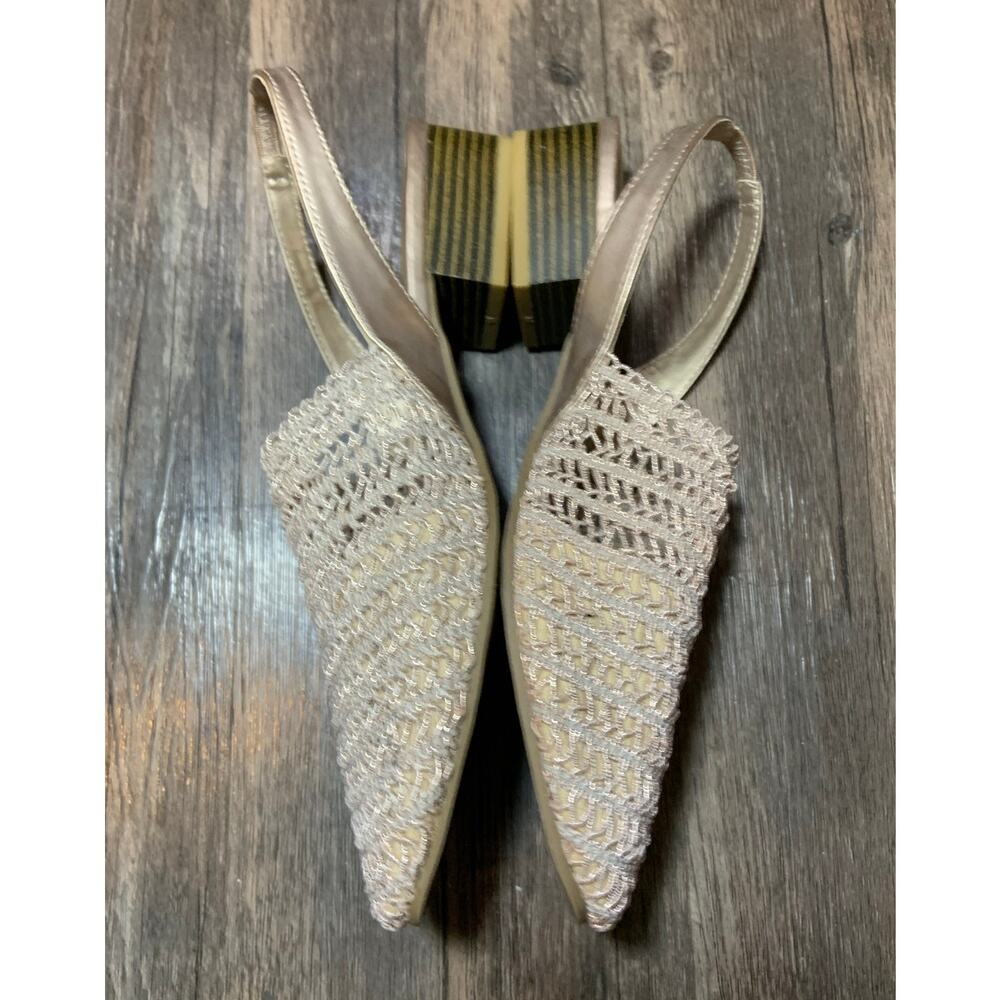 Women's Karen Scott Carolton Woven Slingback Block Heel Sandals Beige Size 8 1/2 - Picture 7 of 11